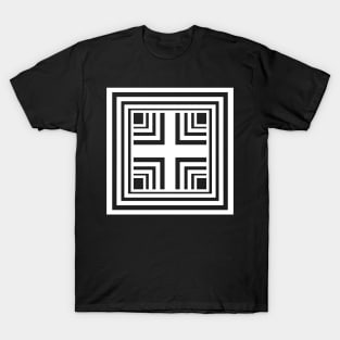 Geometric black and white modern abstract T-Shirt